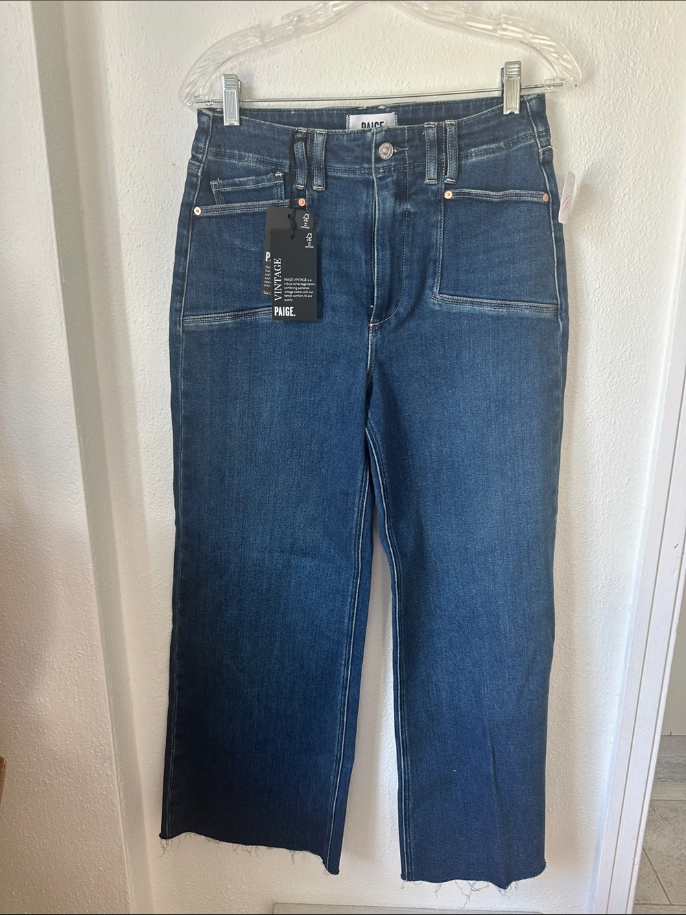 PAIGE Indigo Wide Leg Crop Jeans